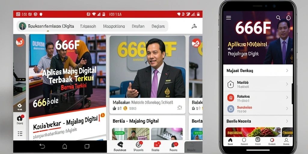 Antarmuka aplikasi Majalah Digital 666F yang menarik dan modern.