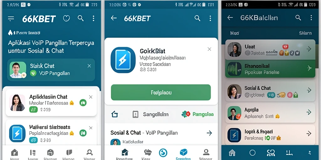 Tampilan antarmuka aplikasi 66KBET untuk VoIP Panggilan.