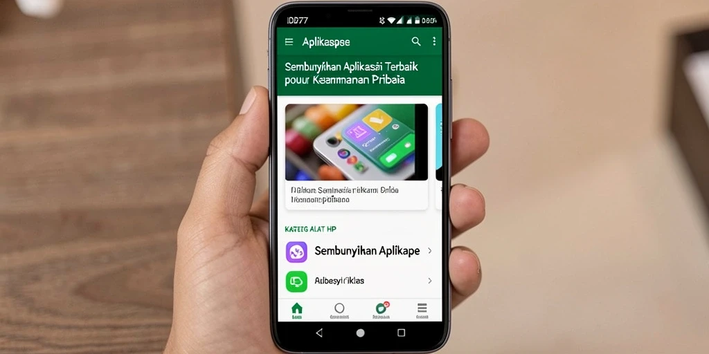 Tampilan antarmuka <strong>IDR77</strong> yang mudah digunakan untuk menyembunyikan aplikasi.