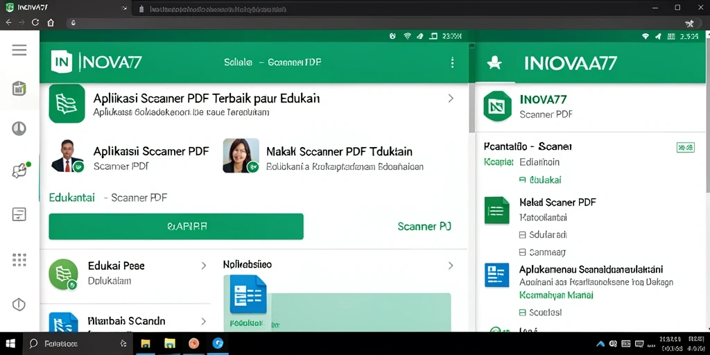 Tampilan antarmuka utama INOVA77 dengan fungsi pemindaian PDF yang intuitif.