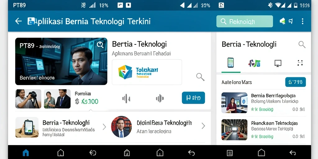 Antarmuka aplikasi PT89 menampilkan berita teknologi terbaru dengan jelas.