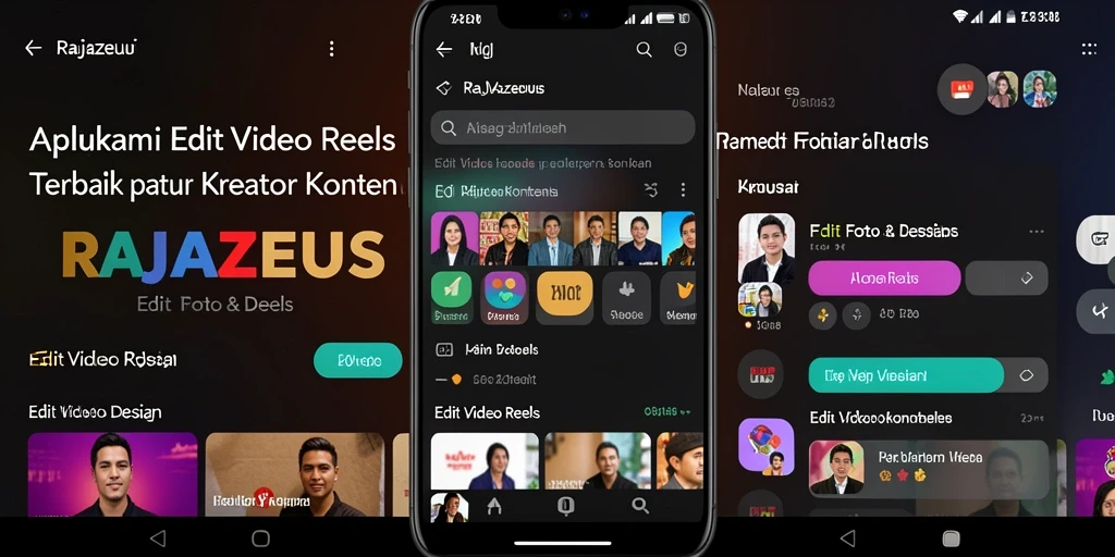 Tampilan antarmuka RAJAZEUS untuk Edit Video Reels yang menarik.